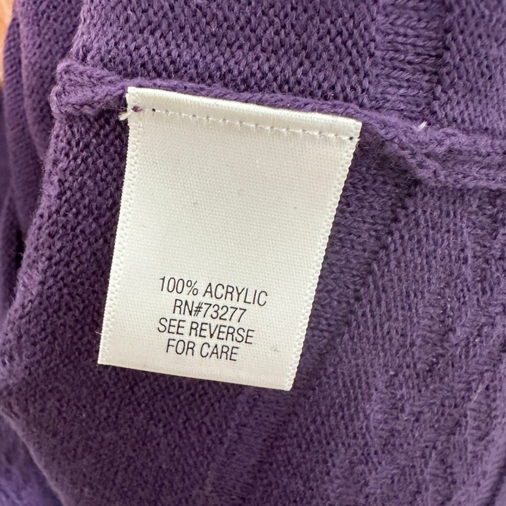 Croft & Barrow Womens Purple Textured Knit Pullover Sweater Crew Neck Size M - Picture 7 of 9